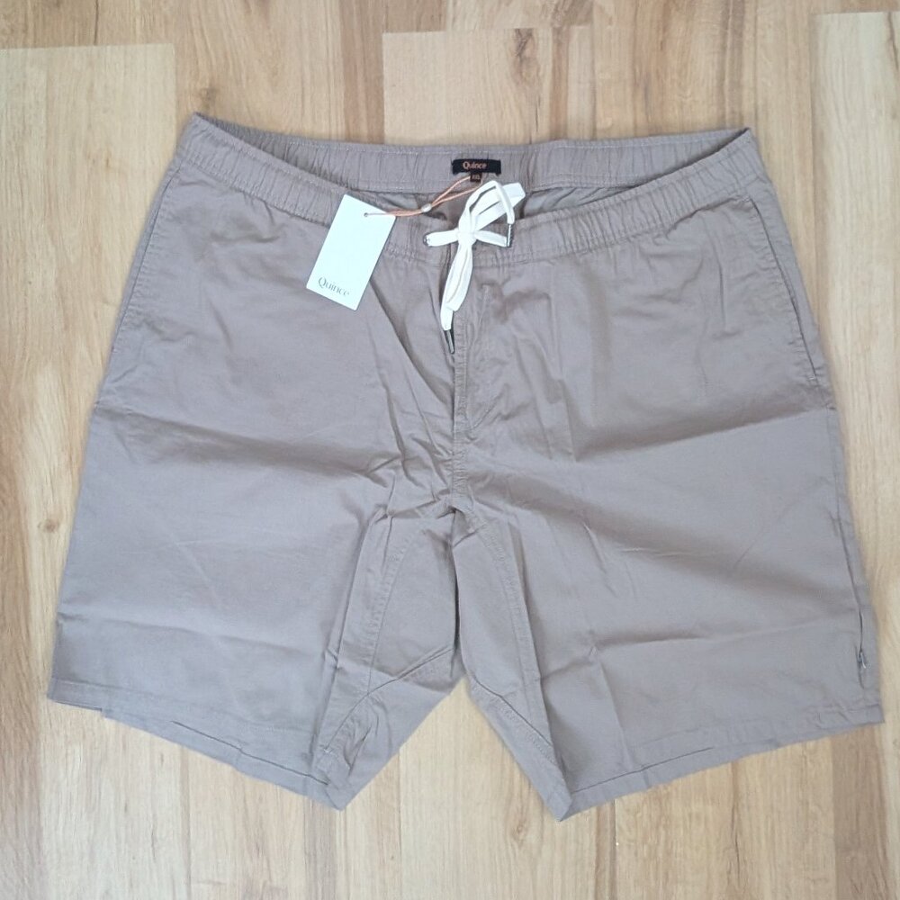 Quince Organic Stretch Cotton Ripstop Shorts Dark Khaki/Taupe Mens XXL
